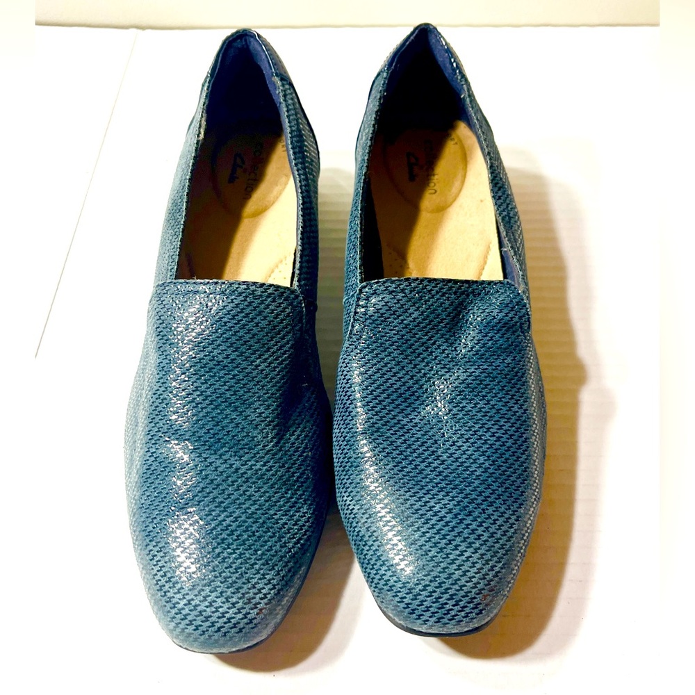 Clarks Loafers‎ Women’s 8.5 Navy Blue Juliet Handley Shoes Leather Office Preppy